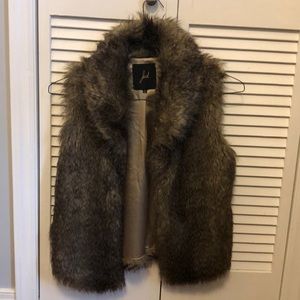 Brown Furry Vest by Jack With Pockets Size S